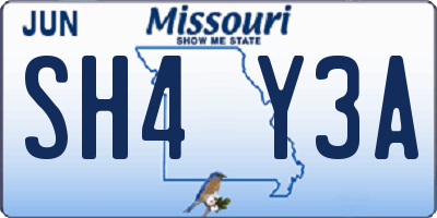MO license plate SH4Y3A
