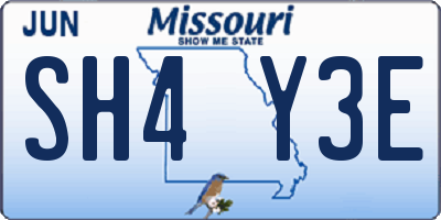 MO license plate SH4Y3E