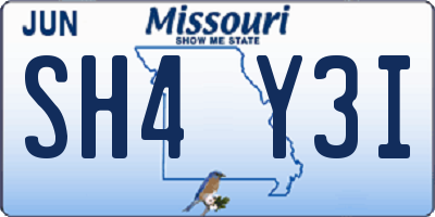 MO license plate SH4Y3I