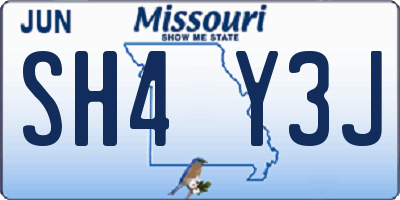 MO license plate SH4Y3J