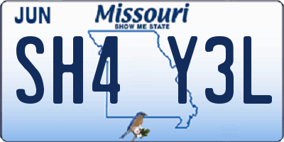 MO license plate SH4Y3L