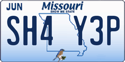 MO license plate SH4Y3P