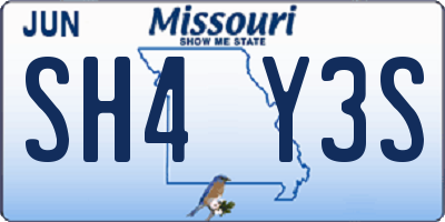 MO license plate SH4Y3S