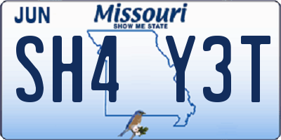 MO license plate SH4Y3T