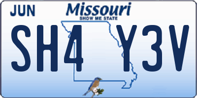 MO license plate SH4Y3V