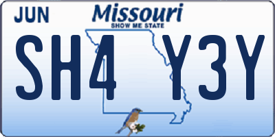 MO license plate SH4Y3Y