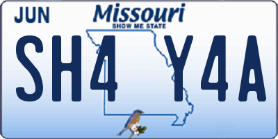 MO license plate SH4Y4A