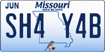 MO license plate SH4Y4B