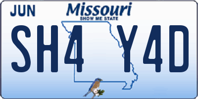 MO license plate SH4Y4D
