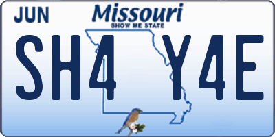 MO license plate SH4Y4E