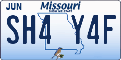 MO license plate SH4Y4F