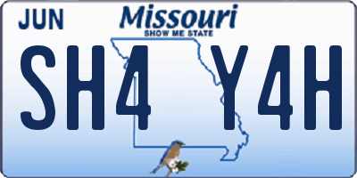 MO license plate SH4Y4H