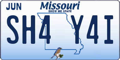 MO license plate SH4Y4I