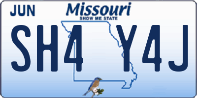 MO license plate SH4Y4J