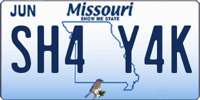 MO license plate SH4Y4K