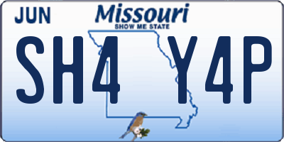 MO license plate SH4Y4P