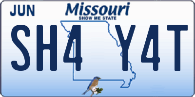 MO license plate SH4Y4T