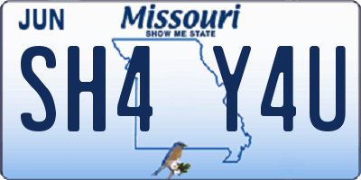 MO license plate SH4Y4U