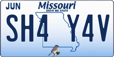 MO license plate SH4Y4V