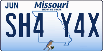 MO license plate SH4Y4X