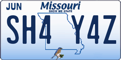 MO license plate SH4Y4Z