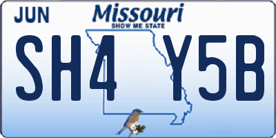 MO license plate SH4Y5B
