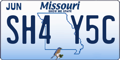 MO license plate SH4Y5C