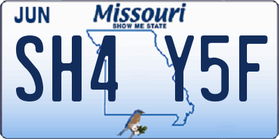 MO license plate SH4Y5F