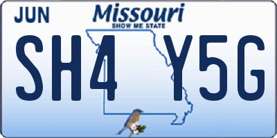 MO license plate SH4Y5G