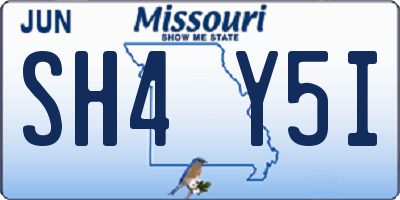 MO license plate SH4Y5I