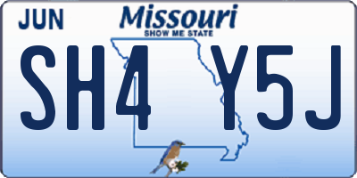 MO license plate SH4Y5J
