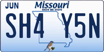 MO license plate SH4Y5N