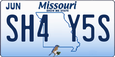 MO license plate SH4Y5S