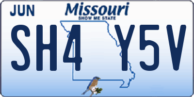 MO license plate SH4Y5V