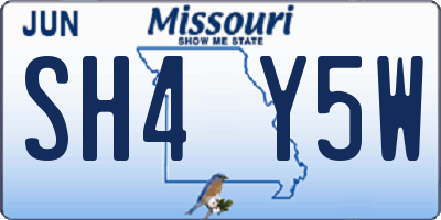 MO license plate SH4Y5W