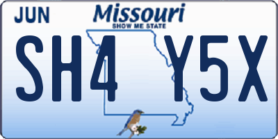 MO license plate SH4Y5X