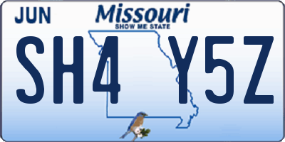 MO license plate SH4Y5Z