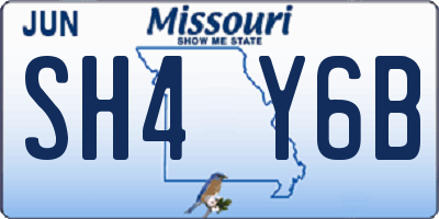 MO license plate SH4Y6B