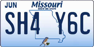MO license plate SH4Y6C