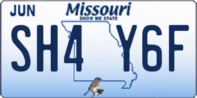 MO license plate SH4Y6F