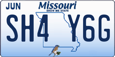 MO license plate SH4Y6G