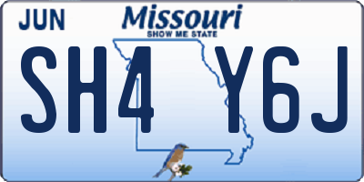 MO license plate SH4Y6J