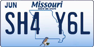MO license plate SH4Y6L