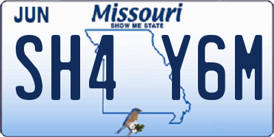 MO license plate SH4Y6M