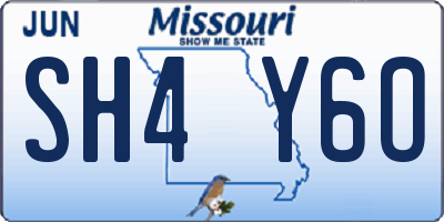 MO license plate SH4Y6O