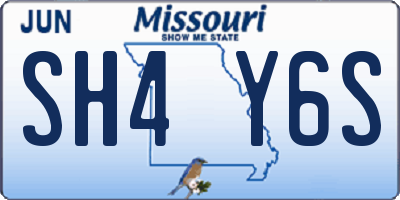 MO license plate SH4Y6S