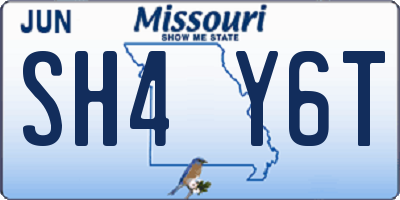 MO license plate SH4Y6T
