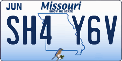 MO license plate SH4Y6V