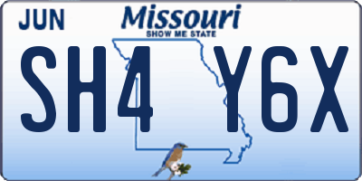 MO license plate SH4Y6X