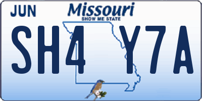 MO license plate SH4Y7A